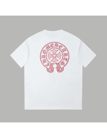 Chrome Hearts T Shirts Heavy Embroidery Horseshoe  ,Chrome Hearts T Shirt,Tshirt,APPAREL