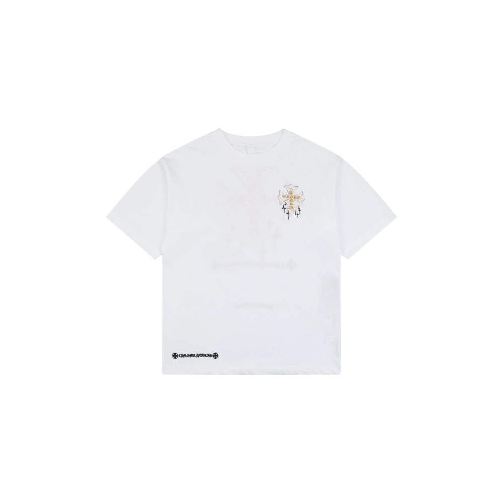 Chrome Hearts T Shirts Cross Floral 001  ,Chrome Hearts T Shirt,Tshirt,APPAREL