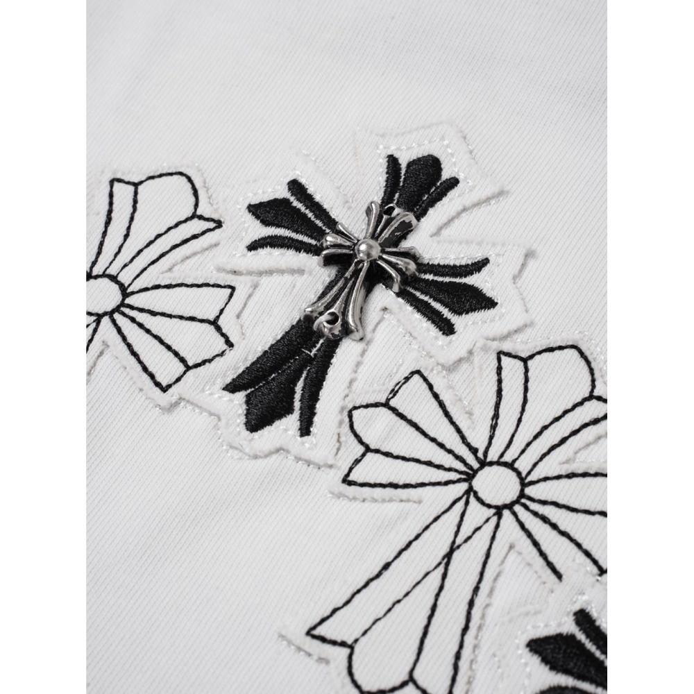 Chrome Hearts T Shirts Cross Floral 002  ,Chrome Hearts T Shirt,Tshirt,APPAREL