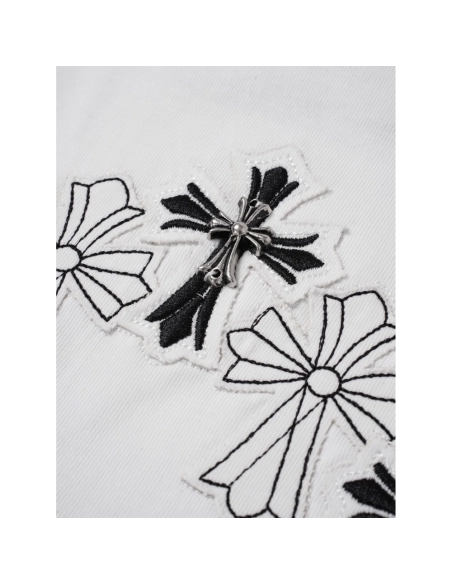 Chrome Hearts T Shirts Cross Floral 002  ,Chrome Hearts T Shirt,Tshirt,APPAREL