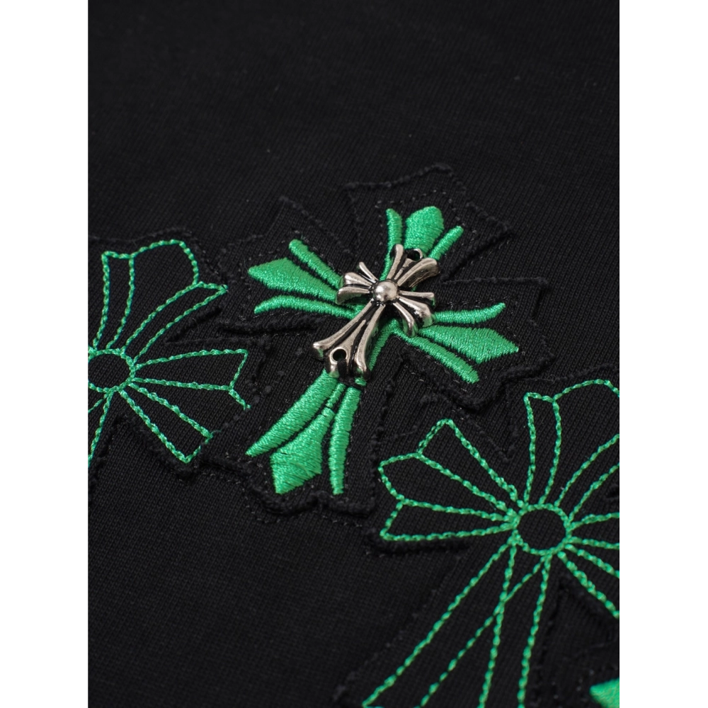 Chrome Hearts T Shirts Cross Floral 003  ,Chrome Hearts T Shirt,Tshirt,APPAREL