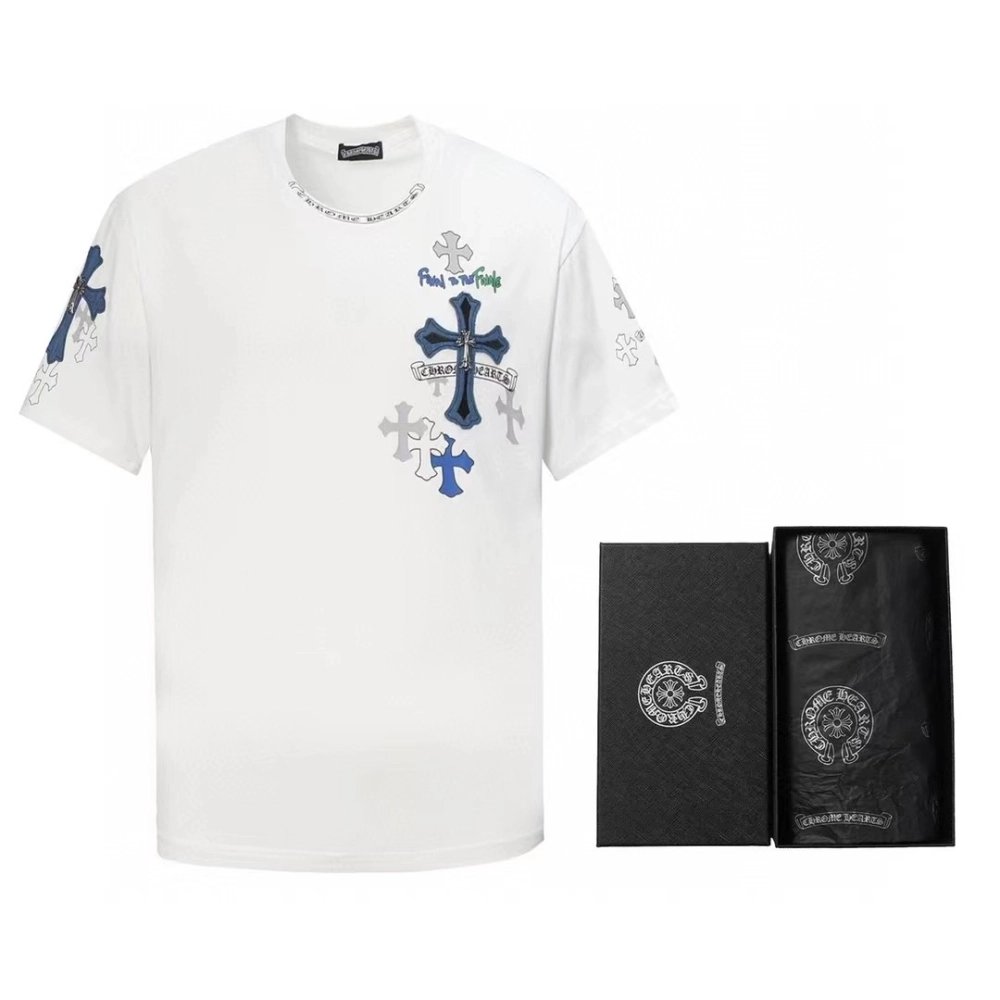 Chrome Hearts T Shirts Patch Metal Cross  ,Chrome Hearts T Shirt,Tshirt,APPAREL