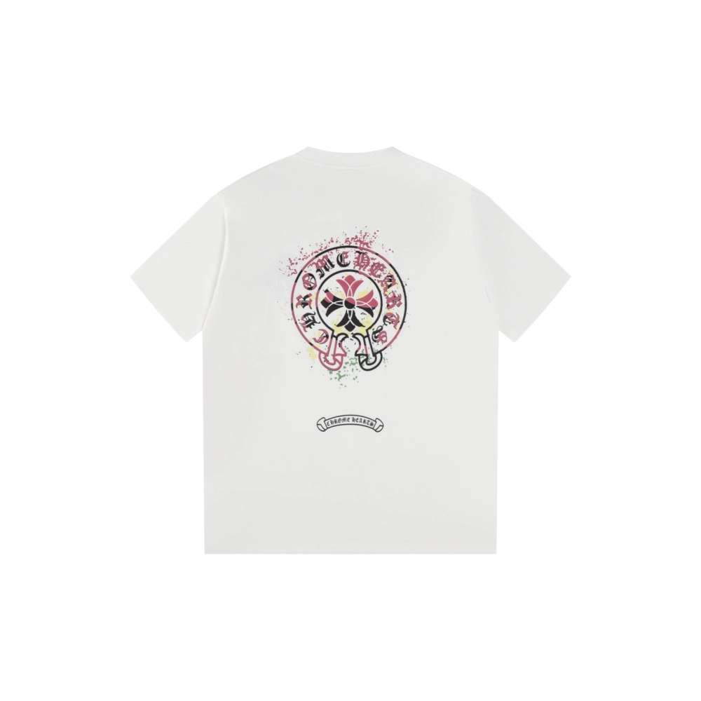Chrome Hearts T Shirts Graffiti Horseshoe Print  ,Chrome Hearts T Shirt,Tshirt,APPAREL