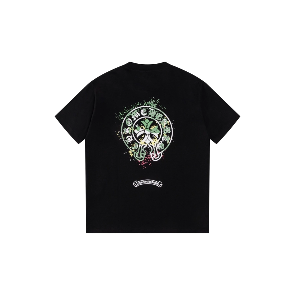 Chrome Hearts T Shirts Graffiti Horseshoe Print  ,Chrome Hearts T Shirt,Tshirt,APPAREL