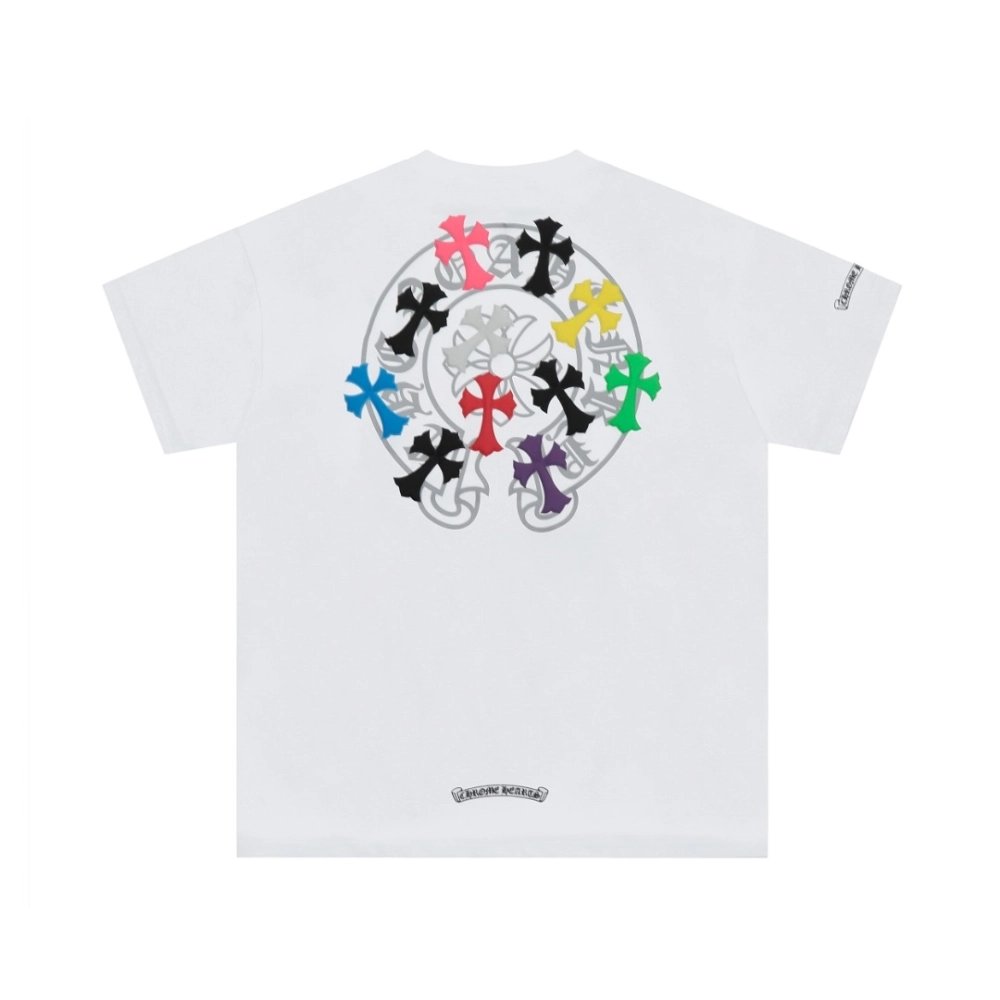 Chrome Hearts T Shirts Rainbow Cross Print  ,Chrome Hearts T Shirt,Tshirt,APPAREL