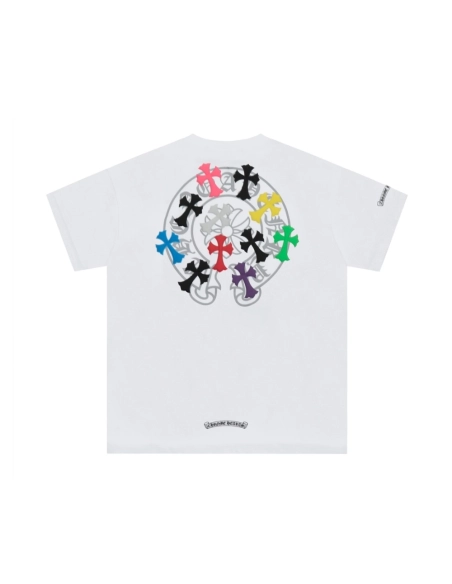 Chrome Hearts T Shirts Rainbow Cross Print  ,Chrome Hearts T Shirt,Tshirt,APPAREL