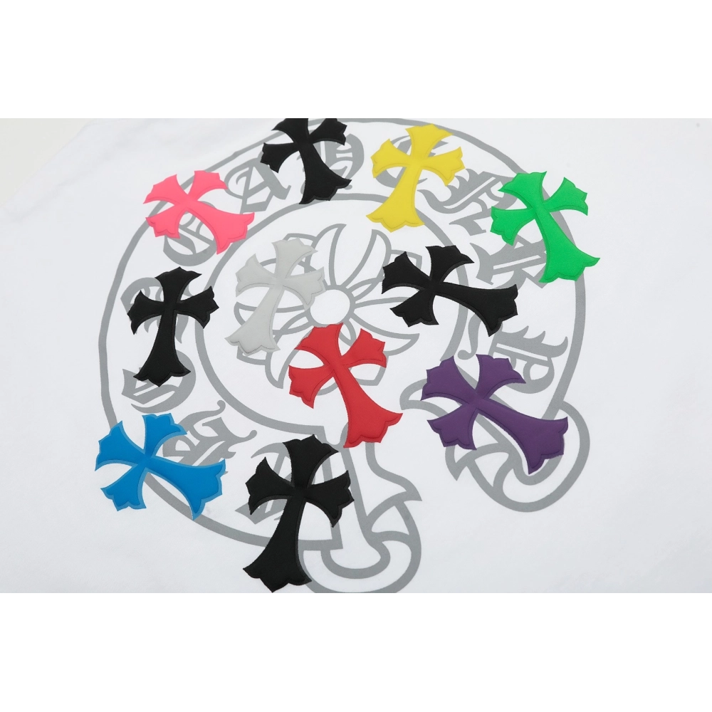Chrome Hearts T Shirts Rainbow Cross Print  ,Chrome Hearts T Shirt,Tshirt,APPAREL