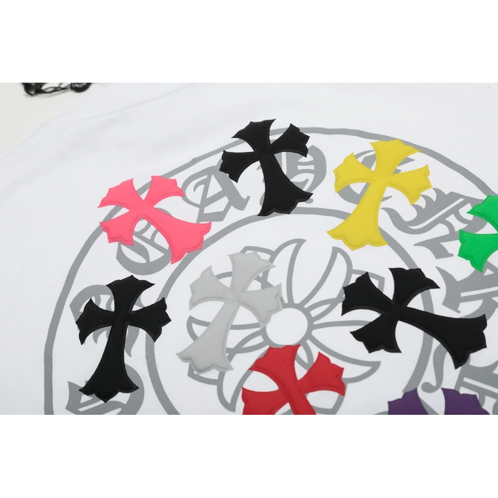 Chrome Hearts T Shirts Rainbow Cross Print  ,Chrome Hearts T Shirt,Tshirt,APPAREL