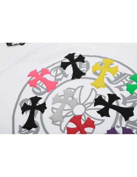 Chrome Hearts T Shirts Rainbow Cross Print  ,Chrome Hearts T Shirt,Tshirt,APPAREL