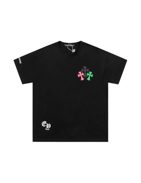 Chrome Hearts T Shirts Rainbow Cross Print  ,Chrome Hearts T Shirt,Tshirt,APPAREL