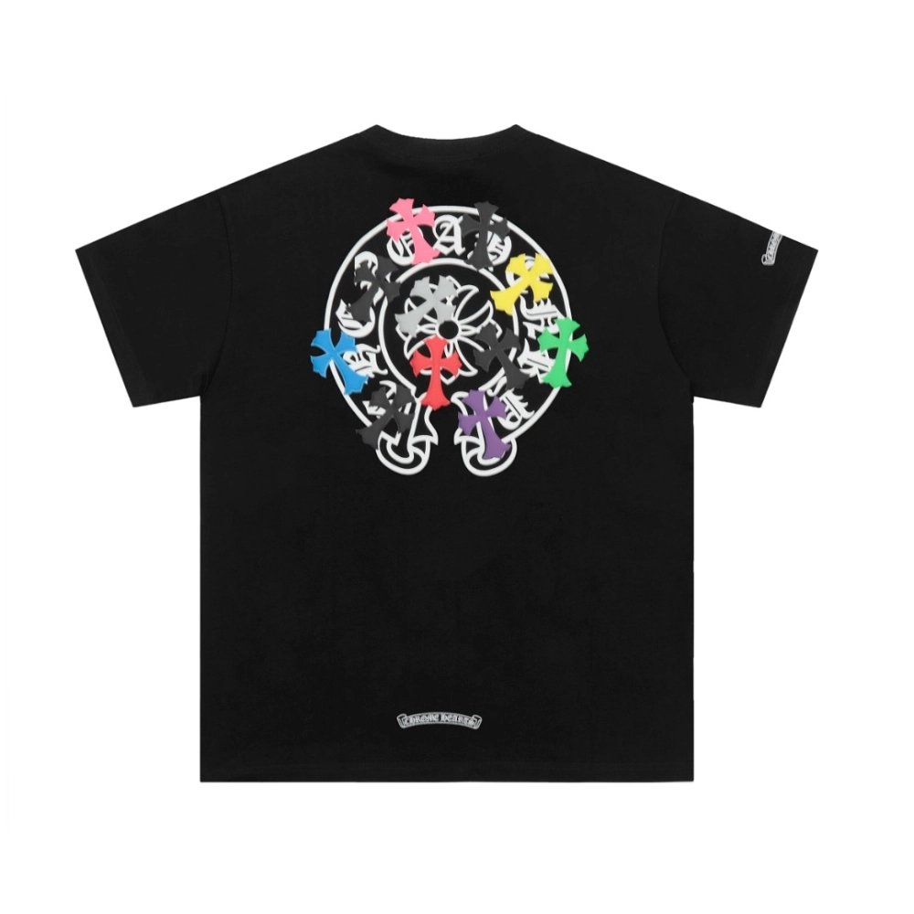 Chrome Hearts T Shirts Rainbow Cross Print  ,Chrome Hearts T Shirt,Tshirt,APPAREL