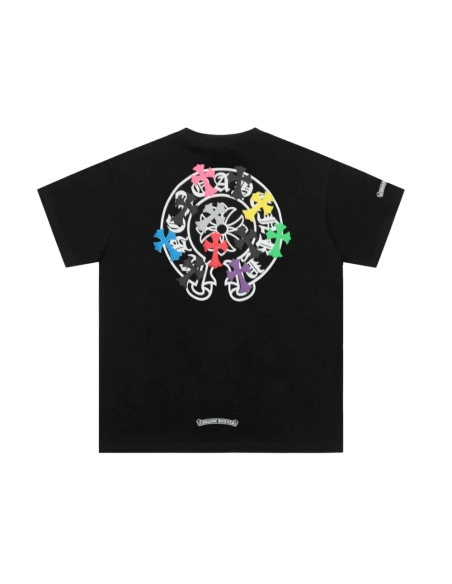 Chrome Hearts T Shirts Rainbow Cross Print  ,Chrome Hearts T Shirt,Tshirt,APPAREL