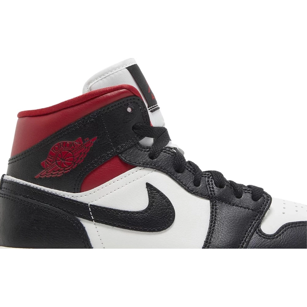 Air Jordan 1 Mid Black Sail Gym Red BQ6472 061,AIR JORDAN 1 HIGH,Air Jordan