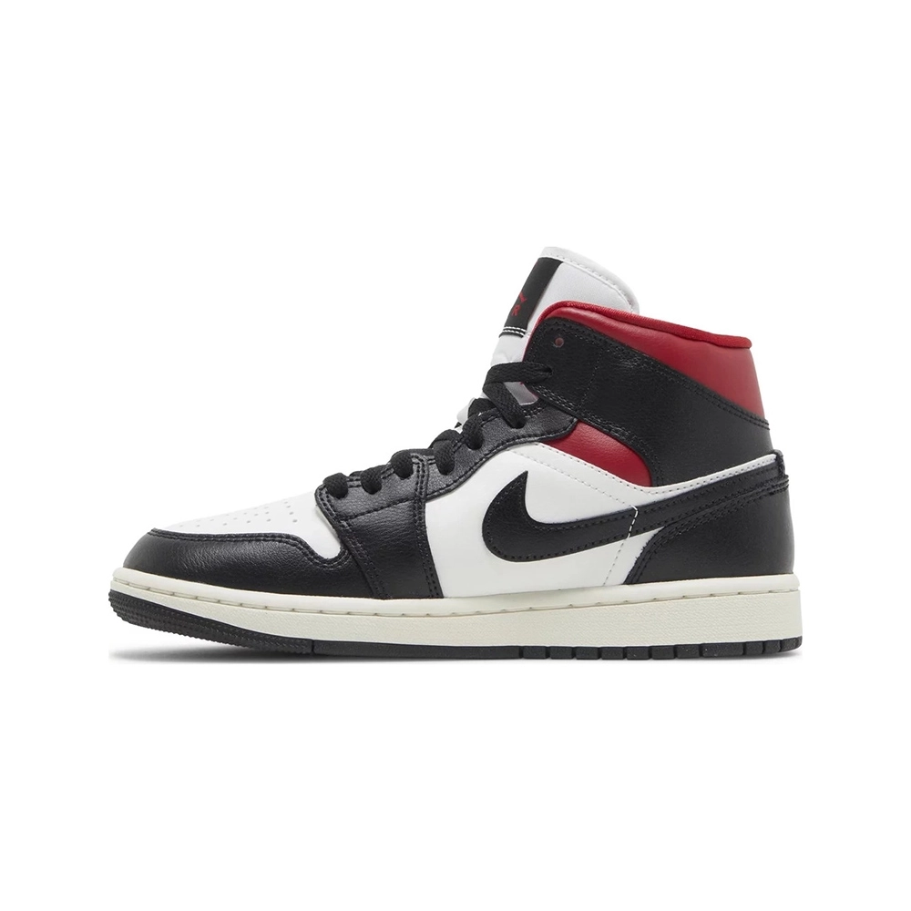 Air Jordan 1 Mid Black Sail Gym Red BQ6472 061,AIR JORDAN 1 HIGH,Air Jordan