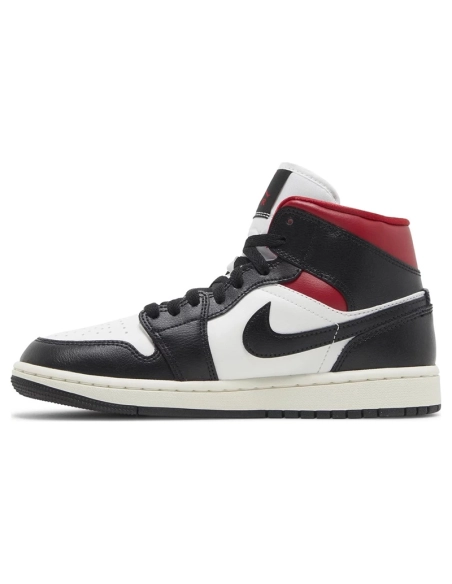 Air Jordan 1 Mid Black Sail Gym Red BQ6472 061,AIR JORDAN 1 HIGH,Air Jordan