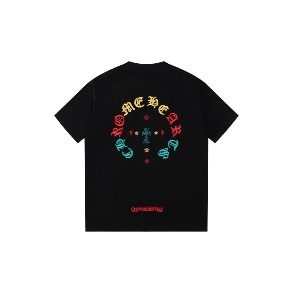 Chrome Hearts T Shirts Heavy Embroidery Horseshoe,Chrome Hearts T Shirt,Tshirt,APPAREL