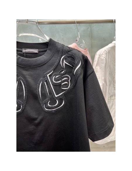 Chrome Hearts T Shirts Black White 001  ,Chrome Hearts T Shirt,Tshirt,APPAREL