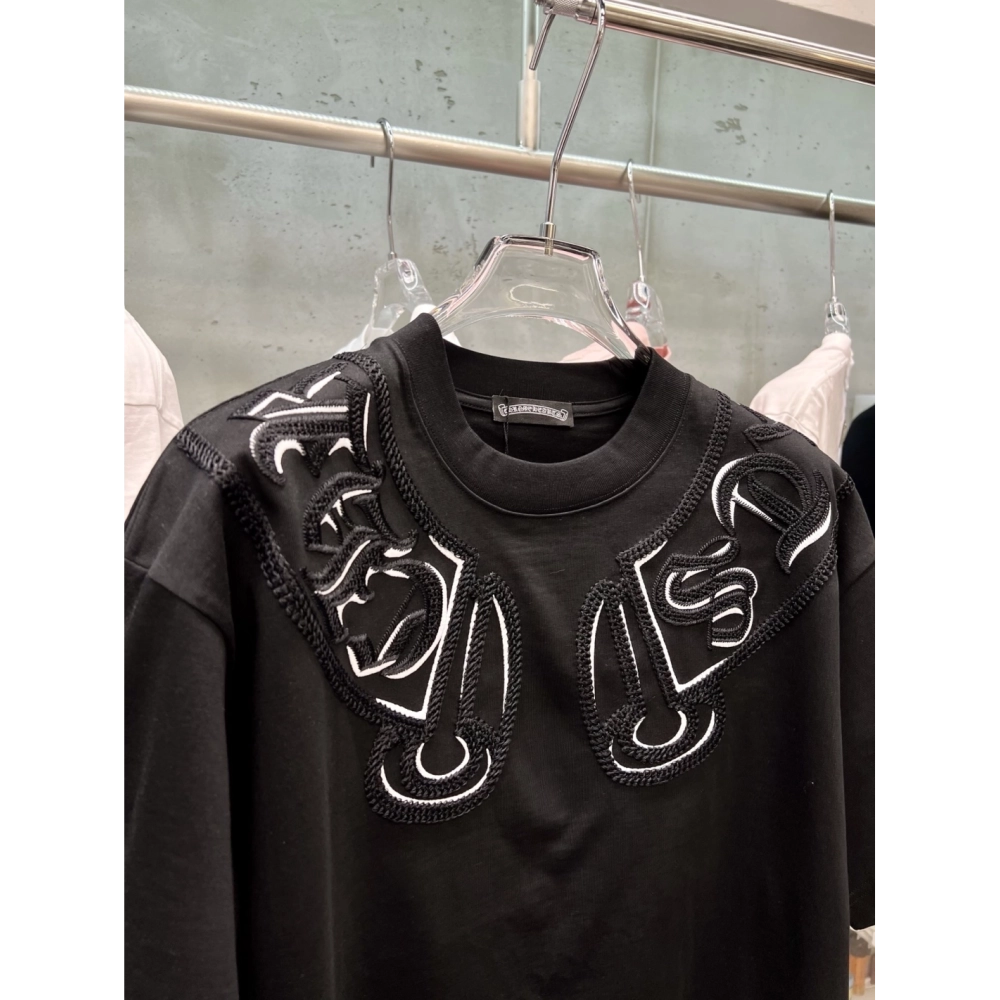 Chrome Hearts T Shirts Black White 001  ,Chrome Hearts T Shirt,Tshirt,APPAREL