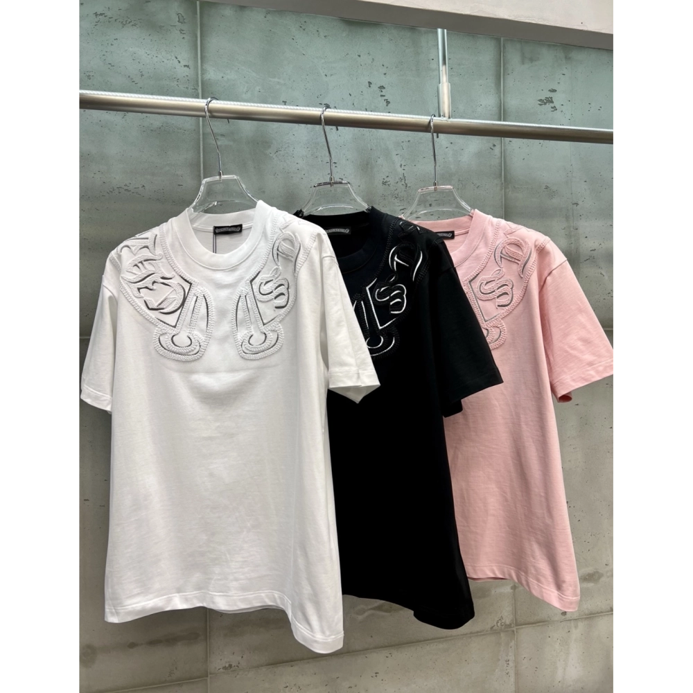 Chrome Hearts T Shirts Black White 001  ,Chrome Hearts T Shirt,Tshirt,APPAREL