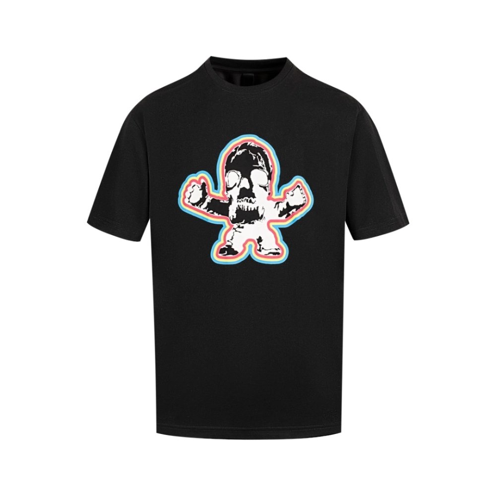 Chrome Hearts T Shirts Foti Series Colorful Skull Print Short Sleeve Unisex  ,Chrome Hearts T Shirt,Tshirt,APPAREL