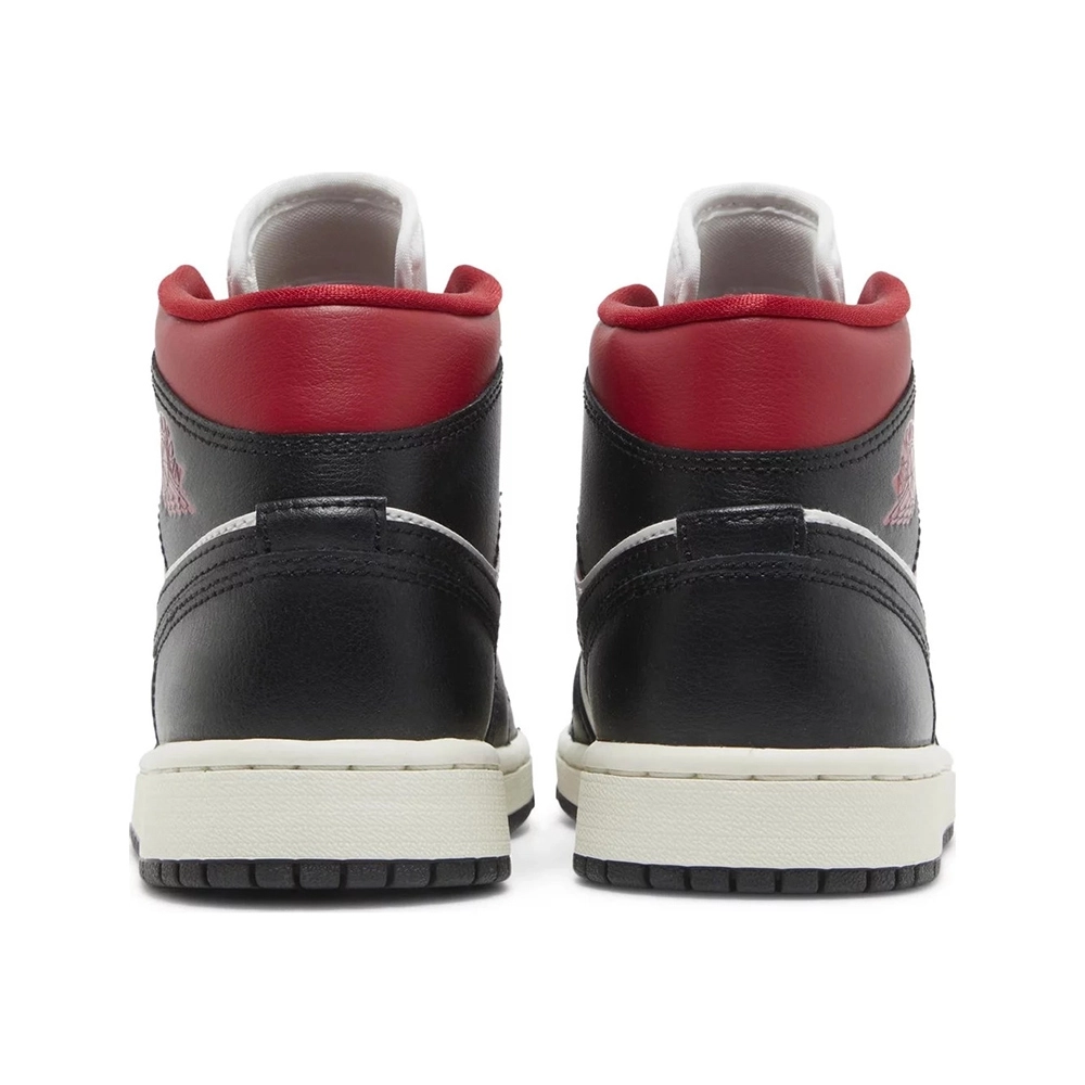 Air Jordan 1 Mid Black Sail Gym Red BQ6472 061,AIR JORDAN 1 HIGH,Air Jordan