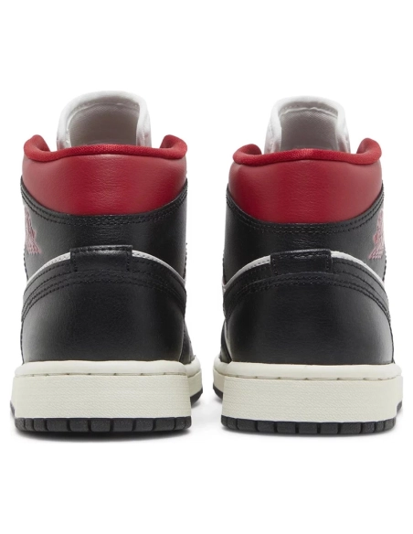 Air Jordan 1 Mid Black Sail Gym Red BQ6472 061,AIR JORDAN 1 HIGH,Air Jordan