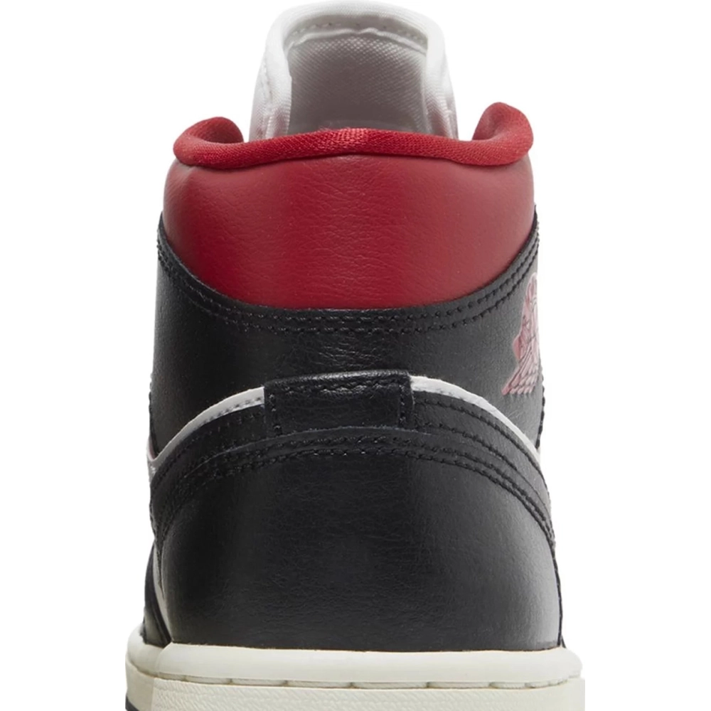 Air Jordan 1 Mid Black Sail Gym Red BQ6472 061,AIR JORDAN 1 HIGH,Air Jordan