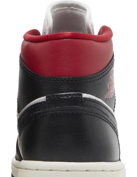 Air Jordan 1 Mid Black Sail Gym Red BQ6472 061,AIR JORDAN 1 HIGH,Air Jordan