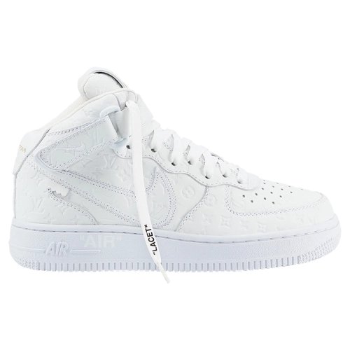 LOUIS VUITTON X AIR FORCE 1 MID TRIPLE WHITE,NIKE AIR FORCE,NIKE SHOES Reps