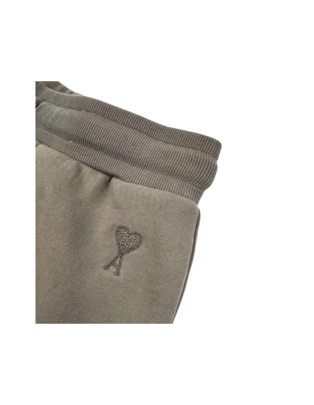 Ami Heart Embroidery Shorts Taupe
