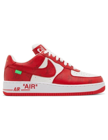 Louis Vuitton x Air Force 1 Low White Comet Red,NIKE AIR FORCE,NIKE SHOES Reps