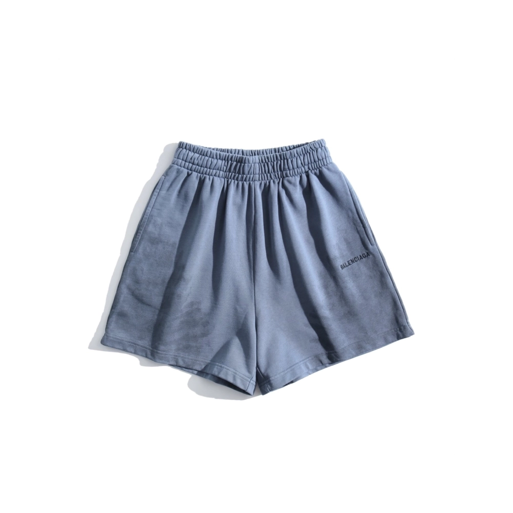 Balenciaga Embroidered Distressed Beach Shorts