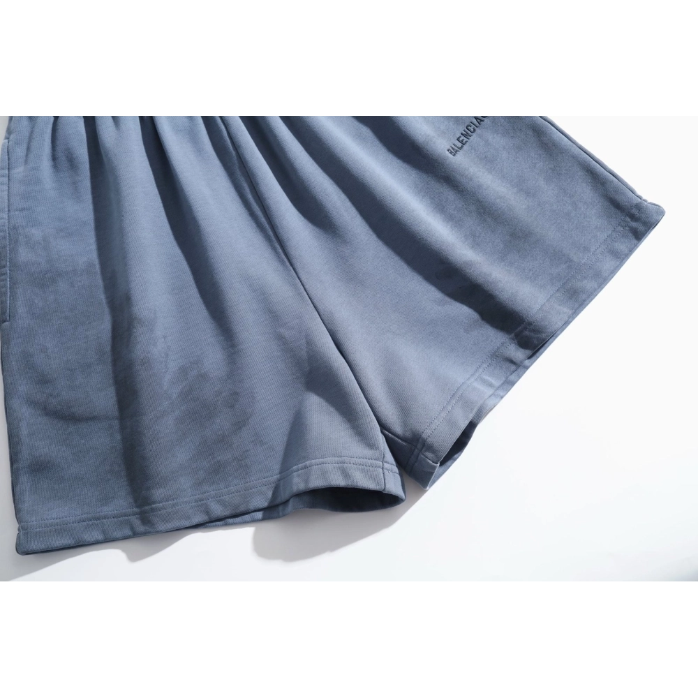 Balenciaga Embroidered Distressed Beach Shorts