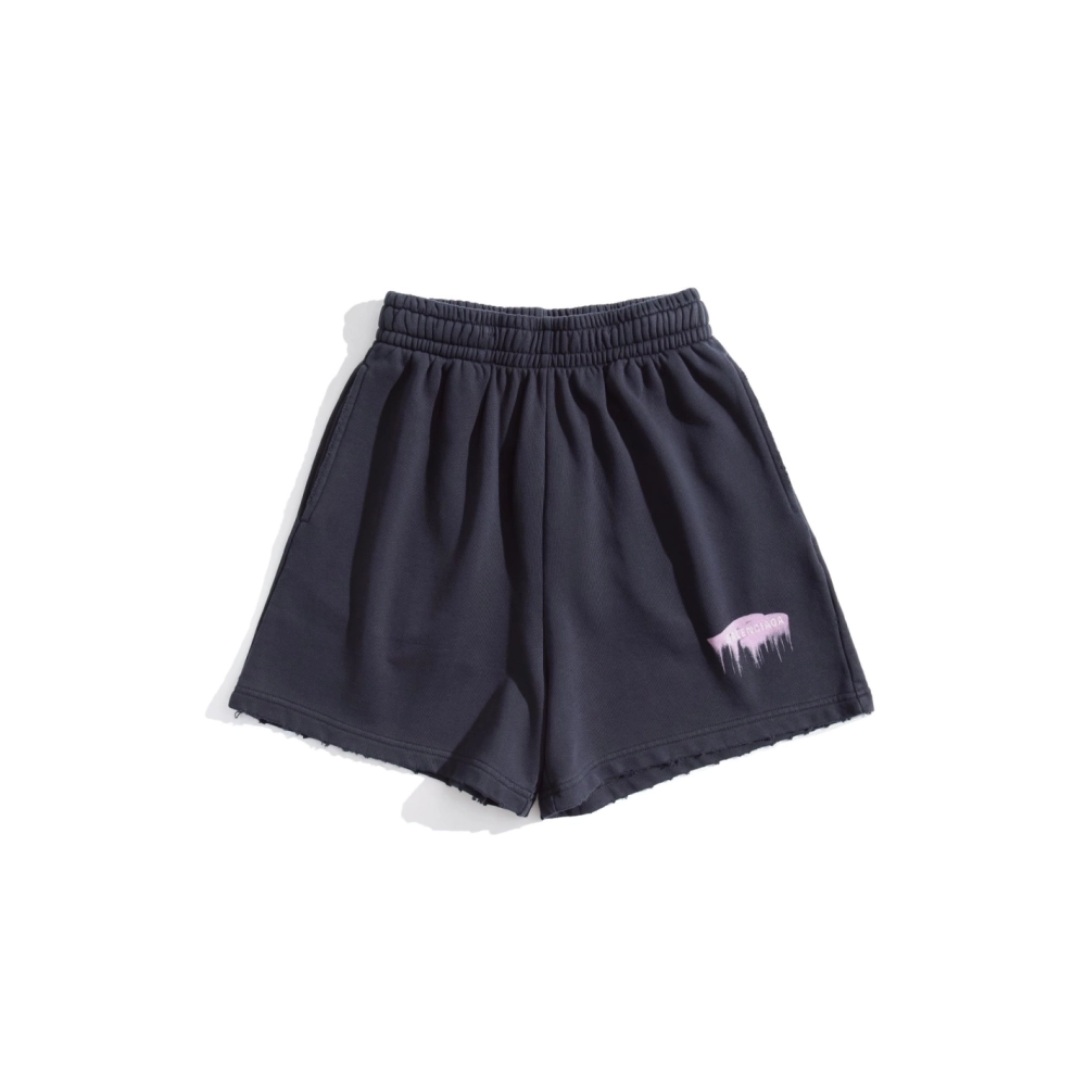 Balenciaga Embroidered Splatter Ink Beach Shorts