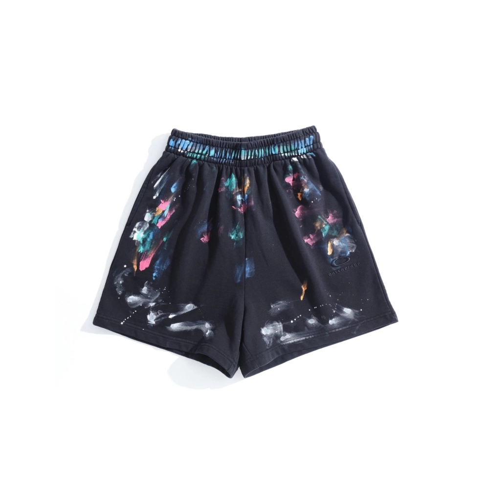 Balenciaga Hand-Painted Graffiti Splatter Shorts