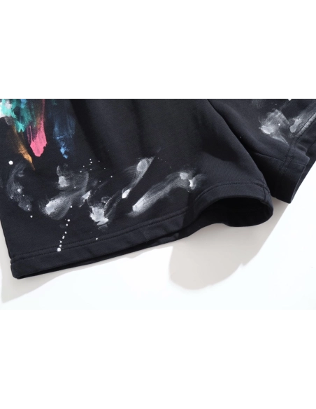 Balenciaga Hand-Painted Graffiti Splatter Shorts
