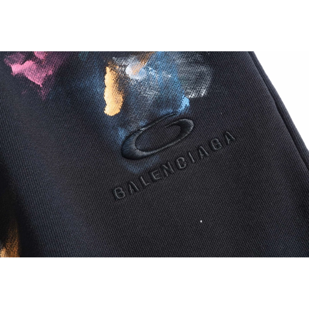 Balenciaga Hand-Painted Graffiti Splatter Shorts
