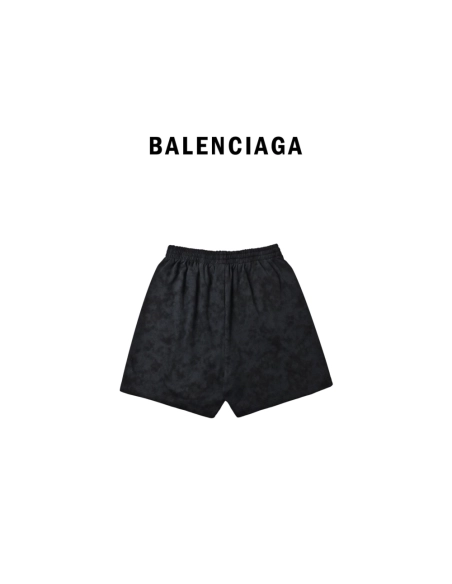 Balenciaga Red-Logo Embroidered Sports Shorts