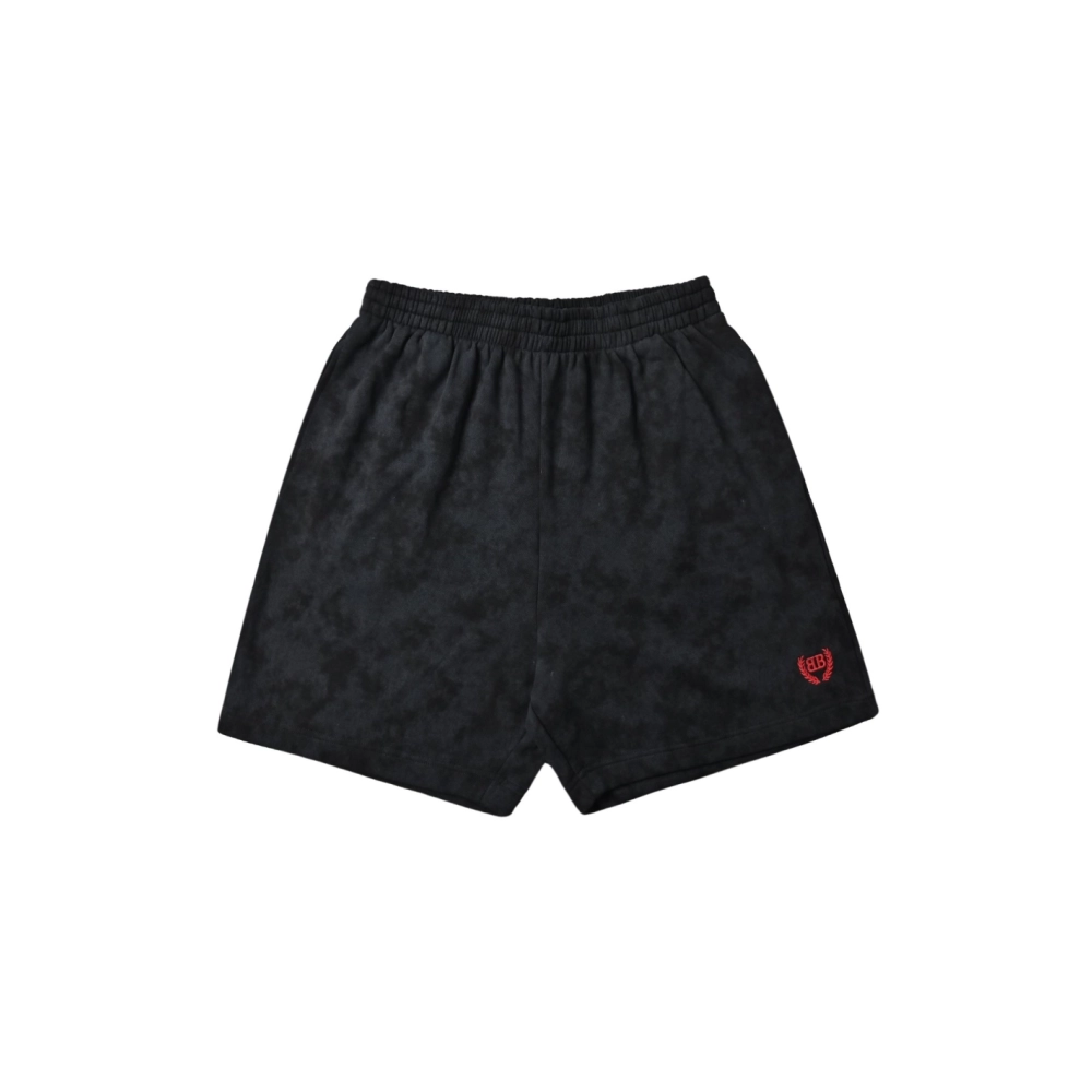 Balenciaga Red-Logo Embroidered Sports Shorts