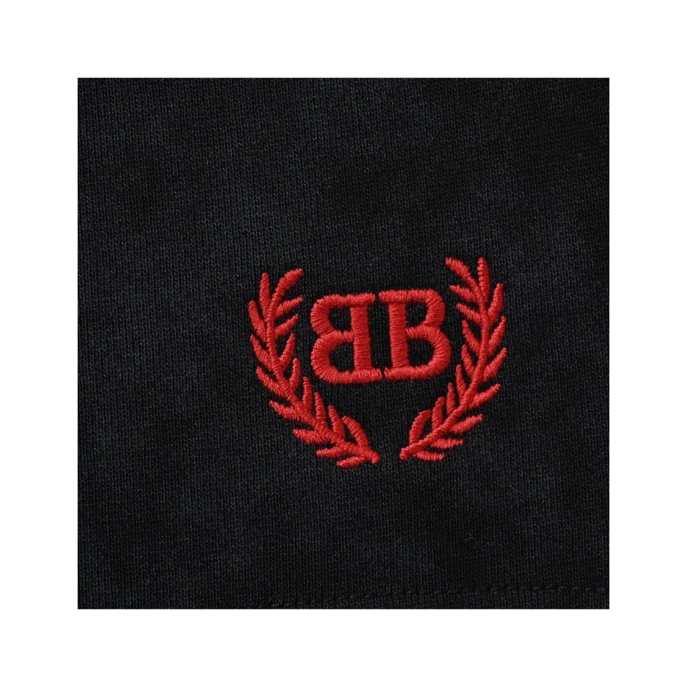 Balenciaga Red-Logo Embroidered Sports Shorts
