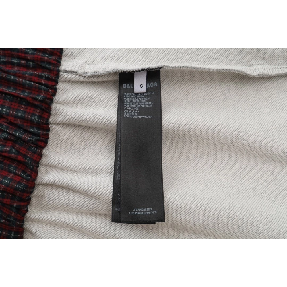 Balenciaga Plaid Button Mock-Layer Shorts