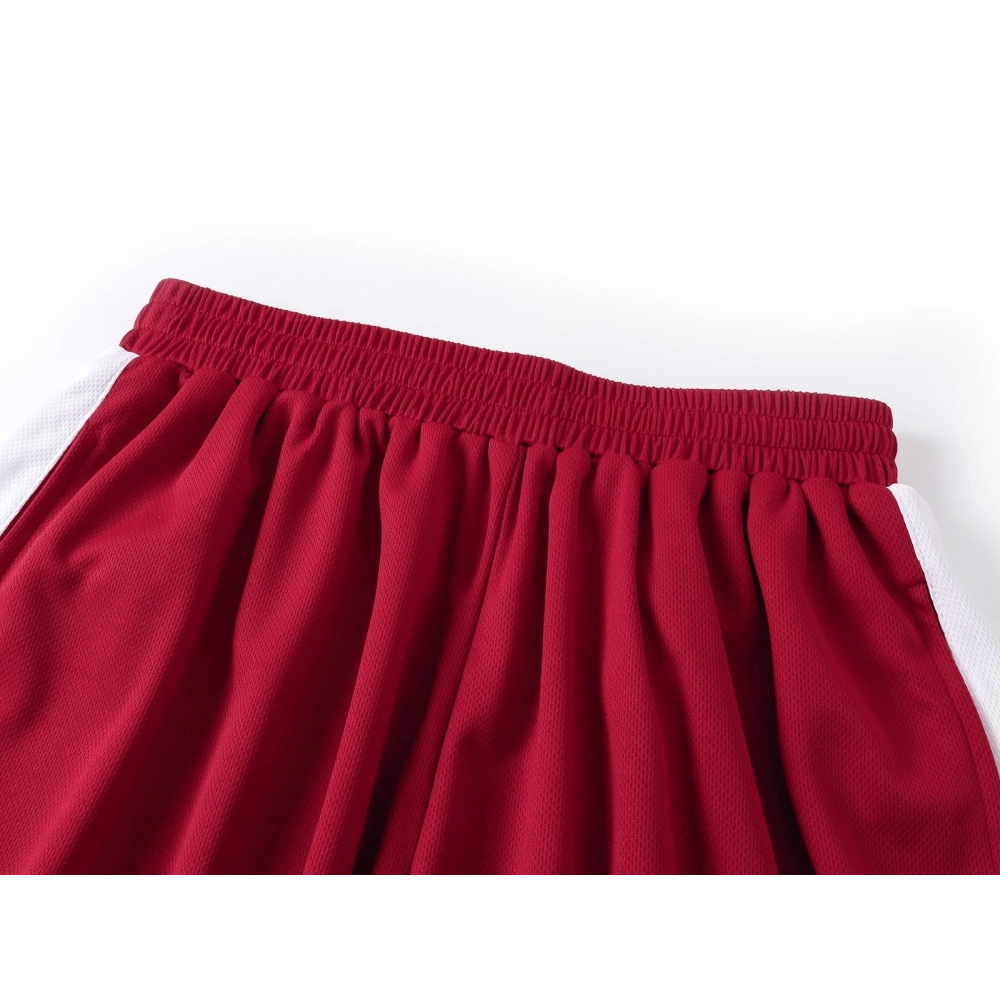 Balenciaga Burgundy-and-White Contrast Quick-Dry Soccer Shorts