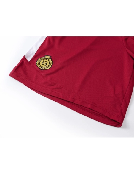 Balenciaga Burgundy-and-White Contrast Quick-Dry Soccer Shorts