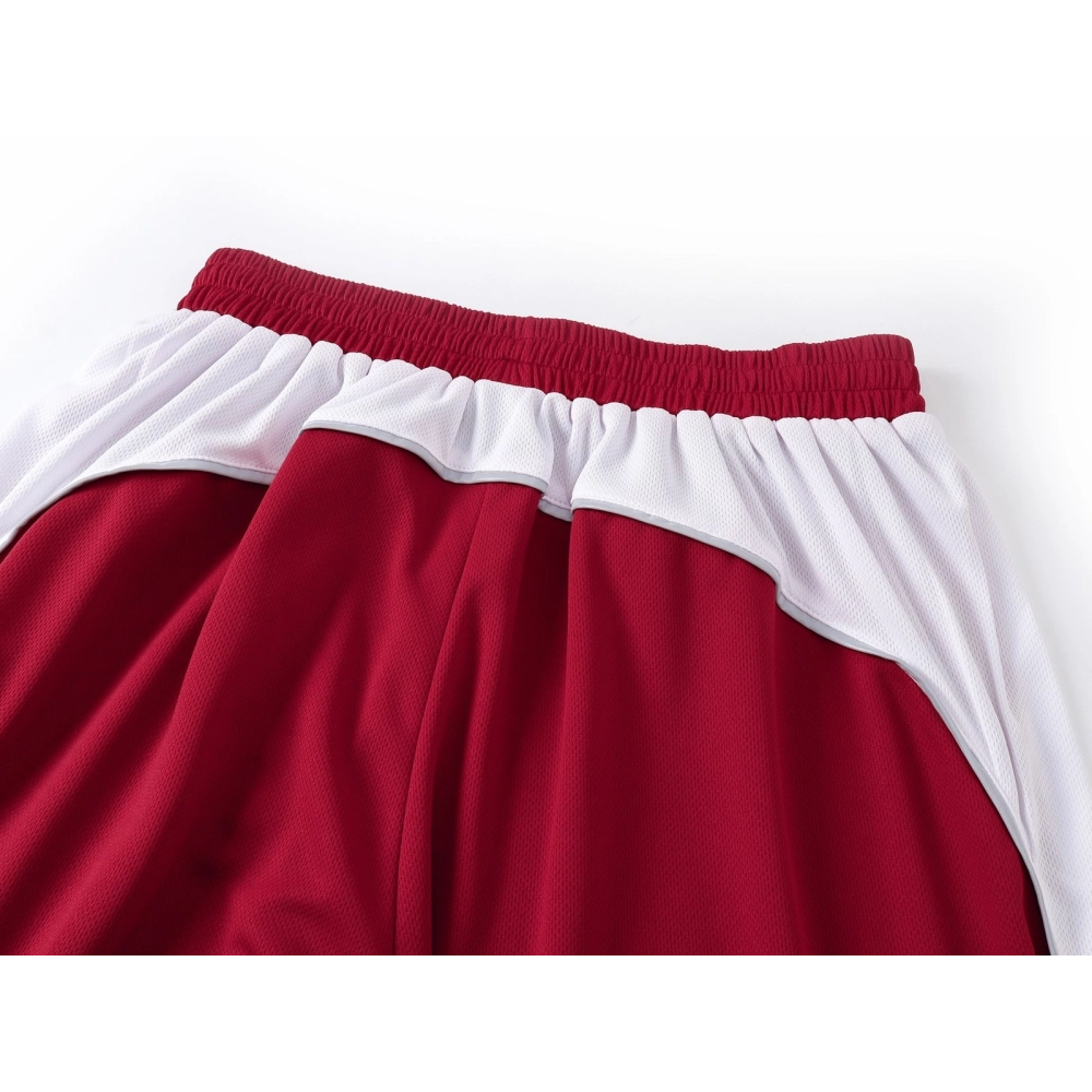 Balenciaga Burgundy-and-White Contrast Quick-Dry Soccer Shorts