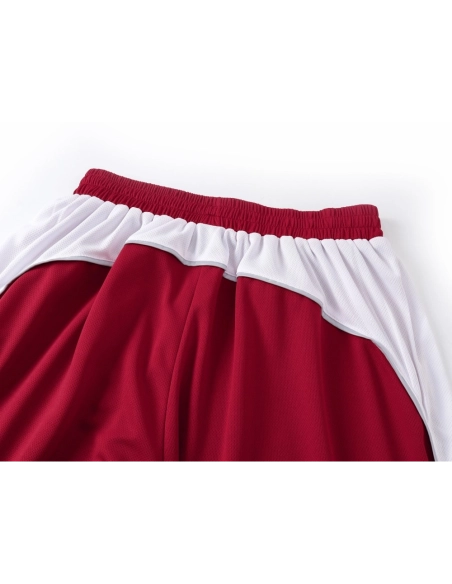 Balenciaga Burgundy-and-White Contrast Quick-Dry Soccer Shorts