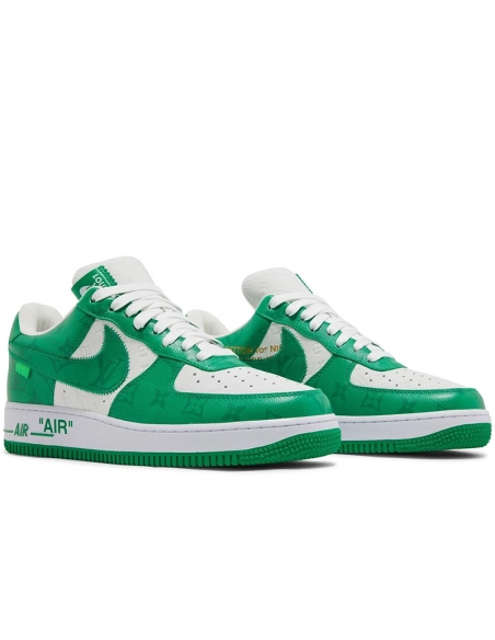Louis Vuitton x Air Force 1 Low White Gym Green,NIKE AIR FORCE,NIKE SHOES Reps