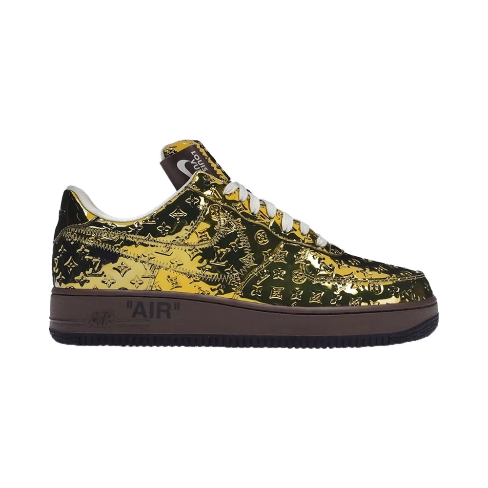 Louis Vuitton x Air Force 1 Low Metallic Gold,NIKE AIR FORCE,NIKE SHOES Reps