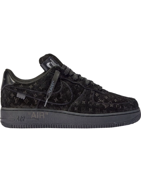 Louis Vuitton x Air Force 1 Low Triple Black,NIKE AIR FORCE,NIKE SHOES Reps