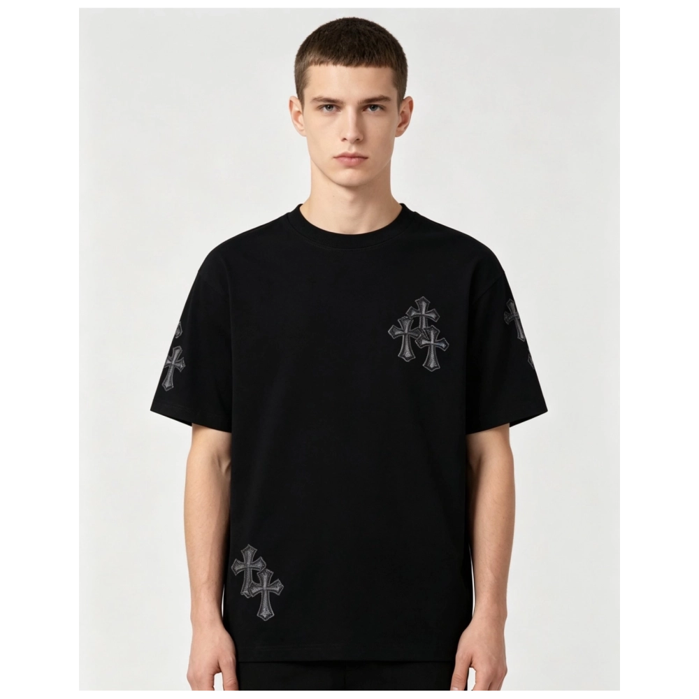 Chrome Hearts Leather Patch Cross Short Sleeve 065