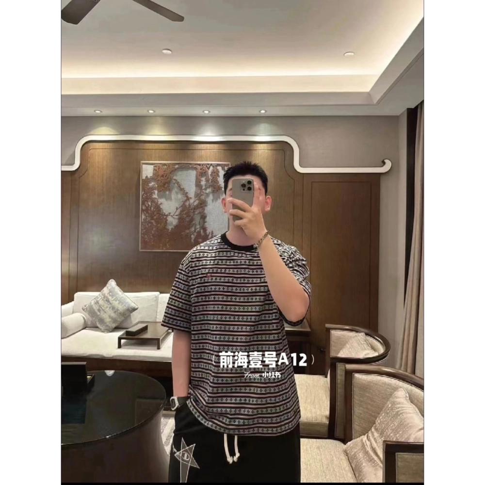 Chrome Hearts Cross Stripe Short Sleeve 068